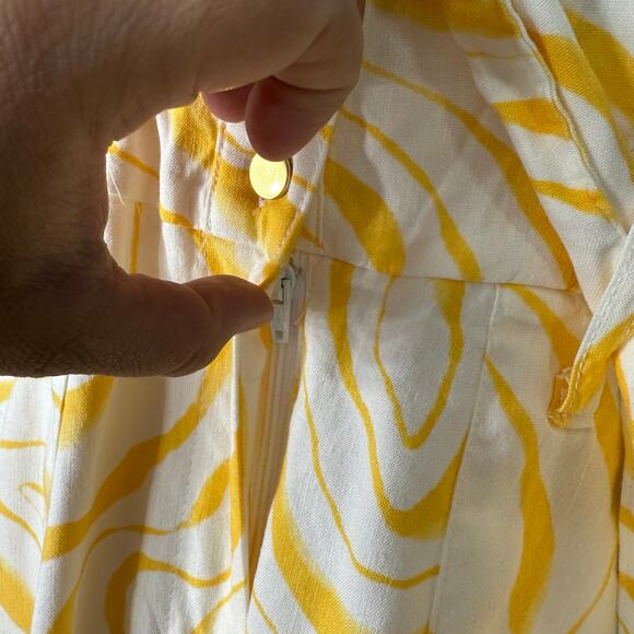 I.N.CPetite Printed Linen-Blend Utility Jumpsuit Yellow, 6 - Picture 7 of 9